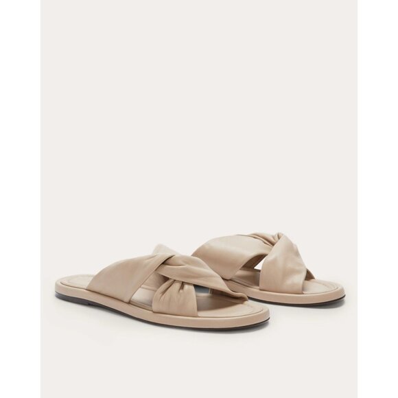 Everlane The Day Twist Sandals in Warm Khaki 8 New Womens Slides - Picture 1 of 10
